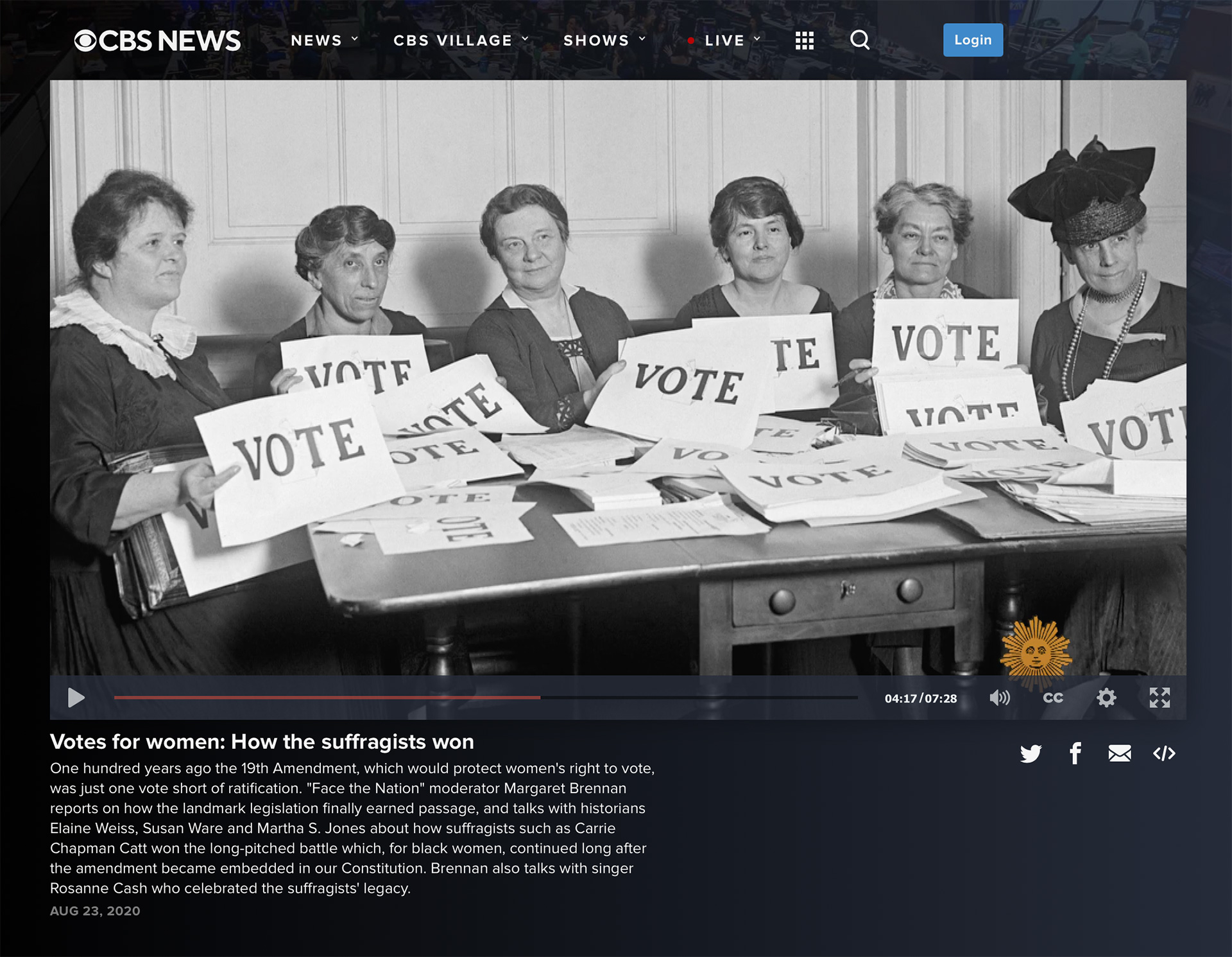 CBS News – Votes for Women: How the Suffragists Won hero image.