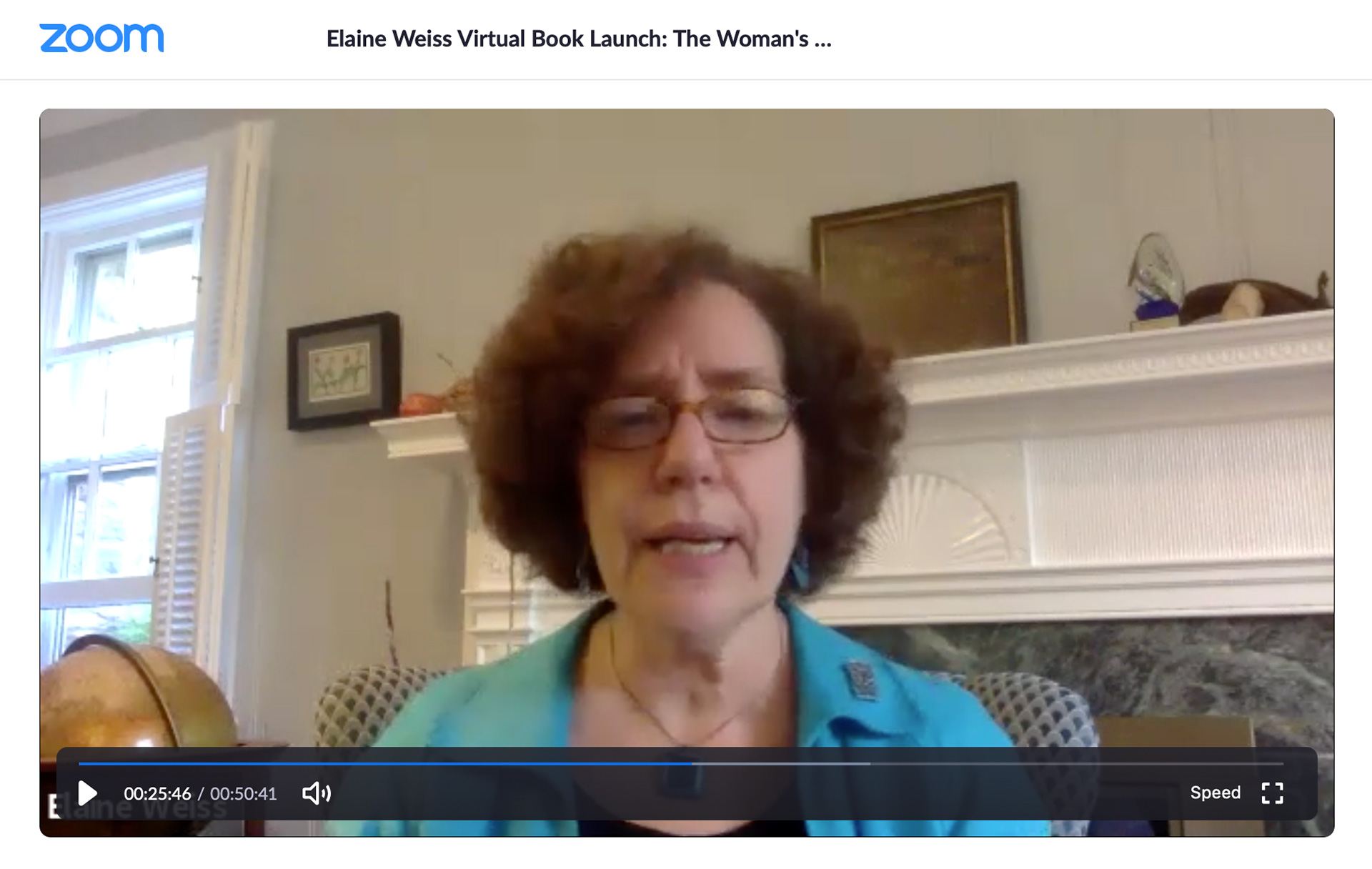 Elaine Weiss virtual book launch for The Woman's Hour, Young Reader's edition via Zoom.