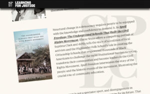 Spell Freedom by Elaine Weiss added to SPLC Learning for Justice Liberation Lit 2026 Book Reviews.
